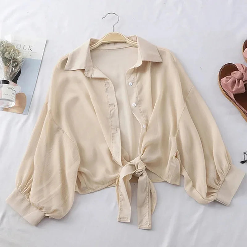 Casual Loose Hollow White Blouse